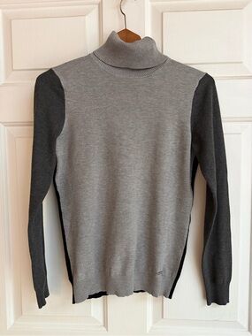 Calvin Klein Two-Tone Gray Turtleneck Sweater